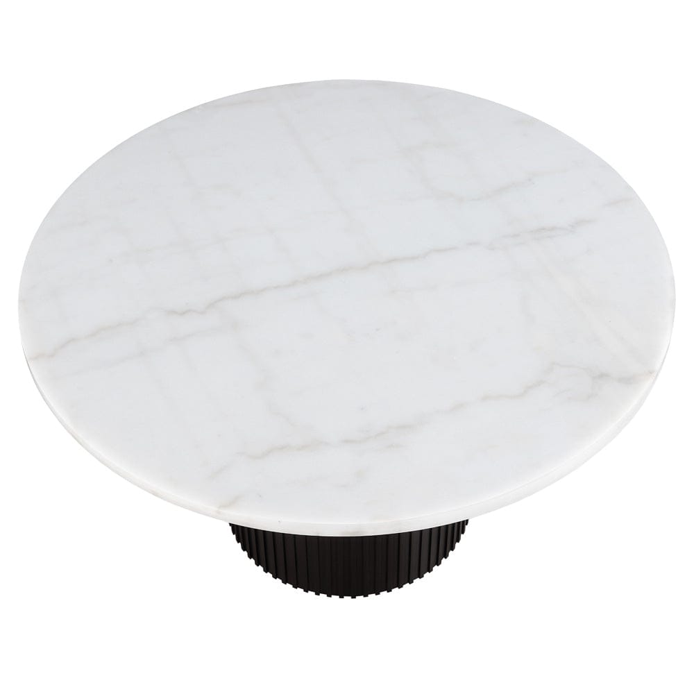 Steve Silver - Colvin 5-Piece 52" White Marble Table w/ K Chr - COL500KW-500KS-D5PC view 4