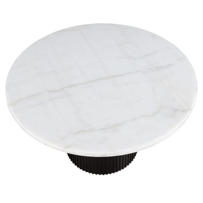 Steve Silver - Colvin 5-Piece 52" White Marble Table w/ K Chr - COL500KW-500KS-D5PC view 4