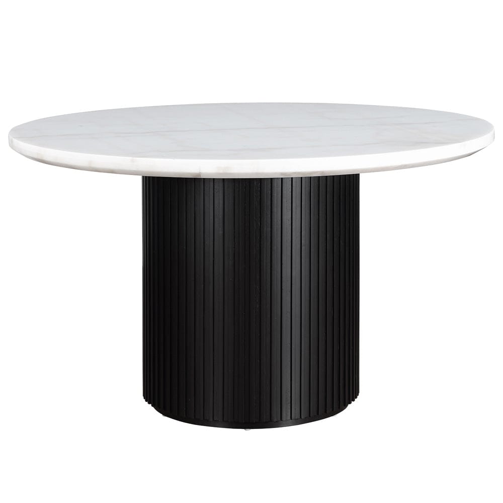 Steve Silver - Colvin 52-inch Round White Marble Table, Black Base - COL500KW-MTTB view 1