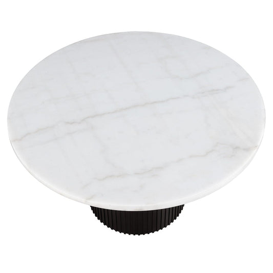 Steve Silver - Colvin 52-inch Round White Marble Table, Black Base - COL500KW-MTTB view 2