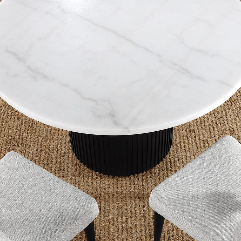 Steve Silver - Colvin 52-inch Round White Marble Table, Black Base - COL500KW-MTTB view 4