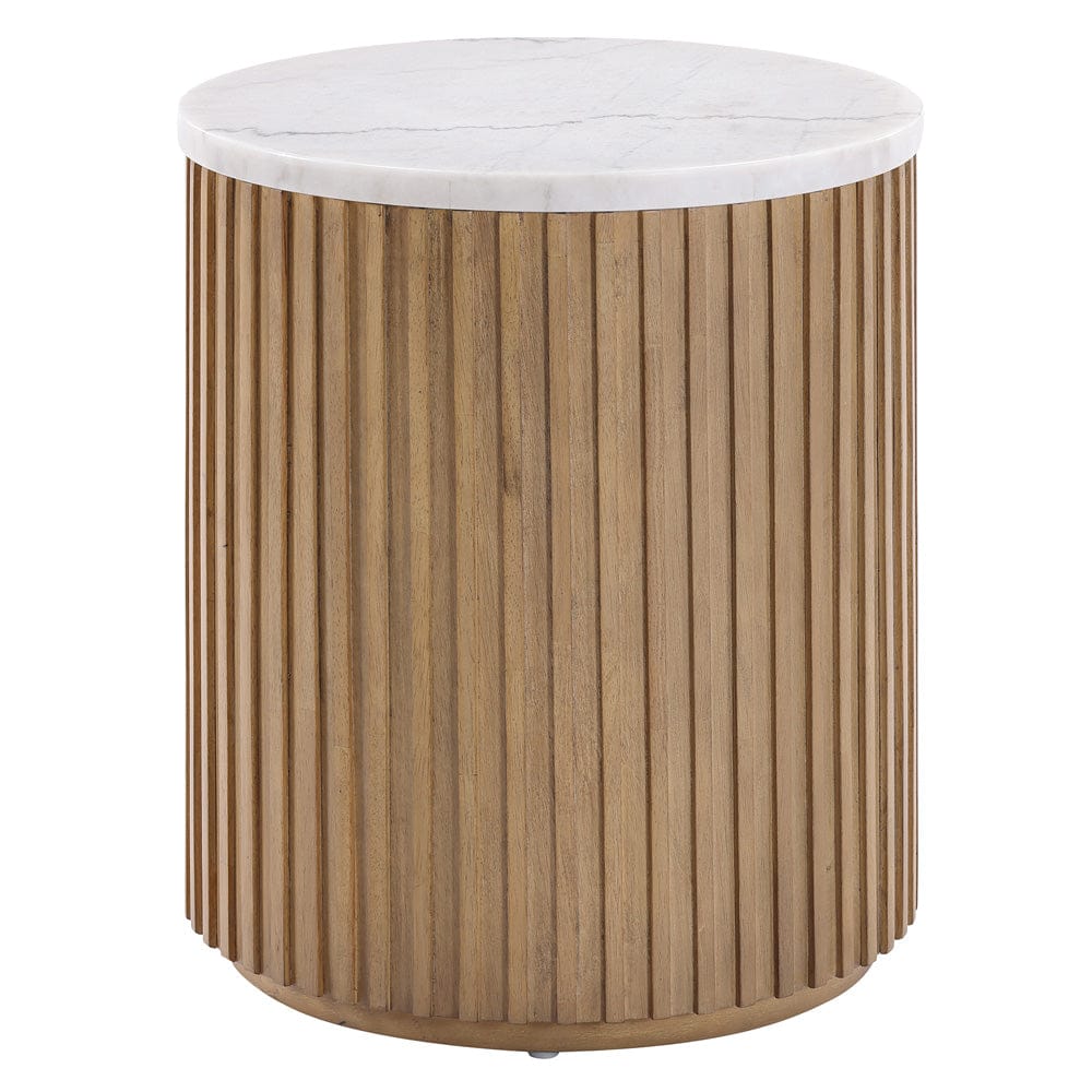 Steve Silver - Colvin White Marble Top End Table, Toffee Finish - COL100NWME view 1