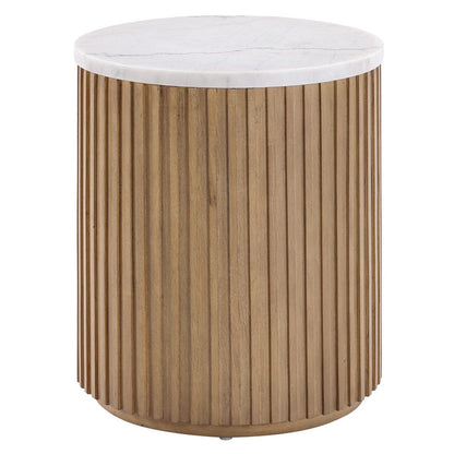Steve Silver - Colvin White Marble Top End Table, Toffee Finish - COL100NWME view 1