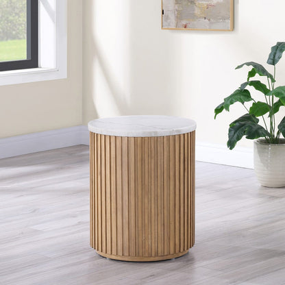 Steve Silver - Colvin White Marble Top End Table, Toffee Finish - COL100NWME view 3