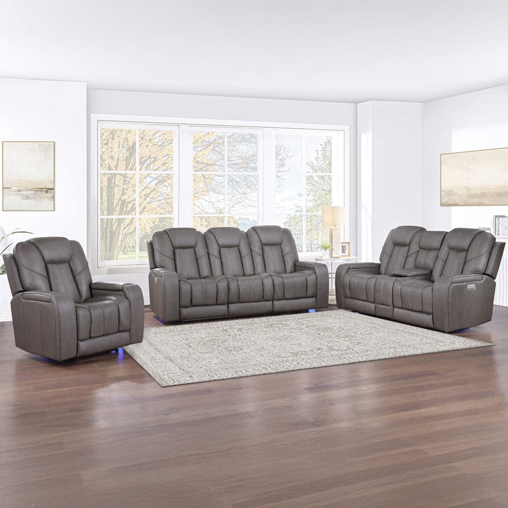 Steve Silver - Daniel Triple Power Leather Theater Sofa - DAE800S view 8