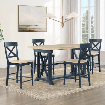 Steve Silver - Darcy 5-Piece Counter Dining Set Blue - DAR500B-C5PC view 1