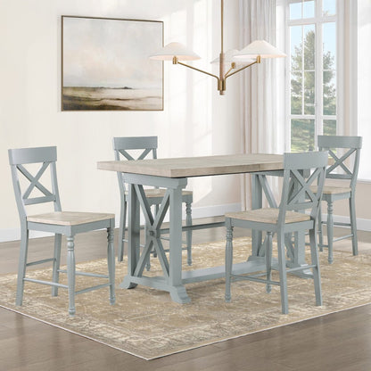 Steve Silver - Darcy 5-Piece Counter Dining Set Green - DAR500E-C5PC view 1