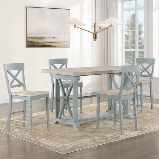 Steve Silver - Darcy 5-Piece Counter Dining Set Green - DAR500E-C5PC view 1
