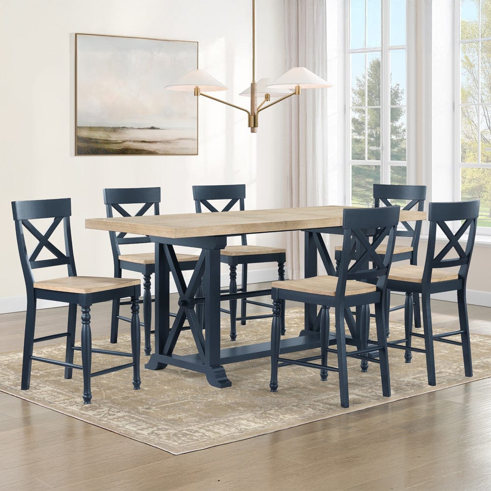 Steve Silver - Darcy 7-Piece Counter Dining Set Blue - DAR500B-C7PC view 1