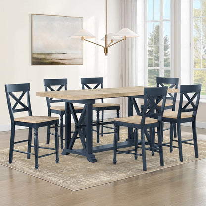 Steve Silver - Darcy 7-Piece Counter Dining Set Blue - DAR500B-C7PC view 1