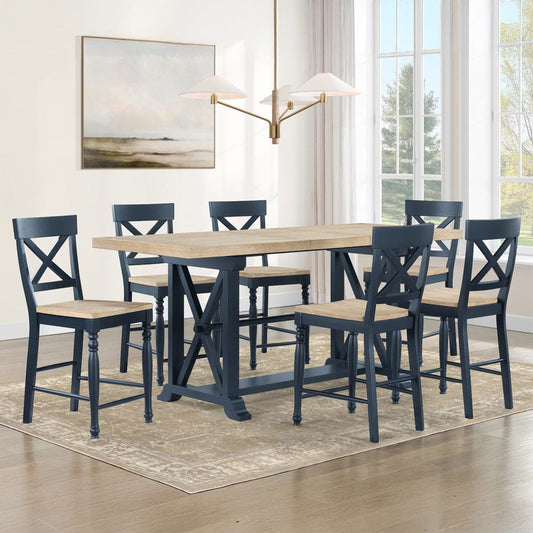 Steve Silver - Darcy 7-Piece Counter Dining Set Blue - DAR500B-C7PC view 1