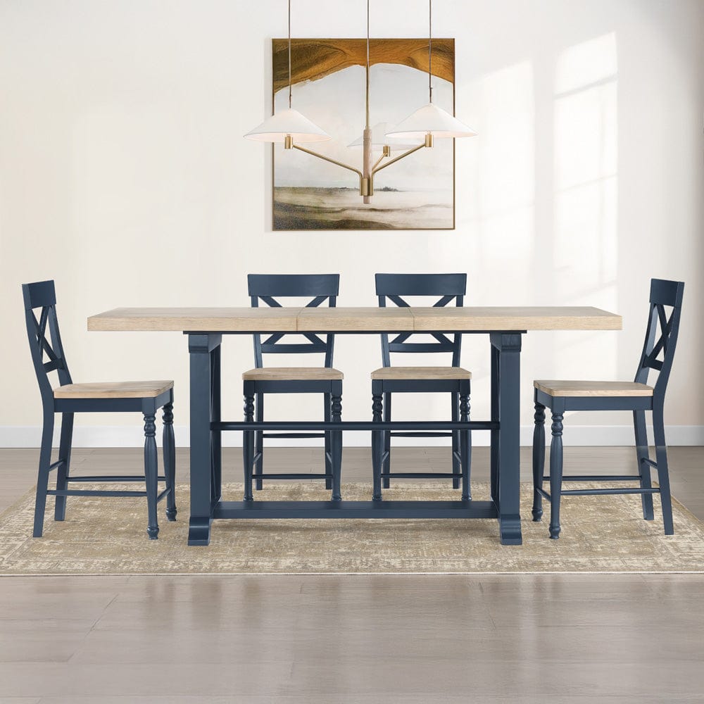 Steve Silver - Darcy 7-Piece Counter Dining Set Blue - DAR500B-C7PC view 8