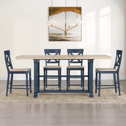 Steve Silver - Darcy 7-Piece Counter Dining Set Blue - DAR500B-C7PC view 8