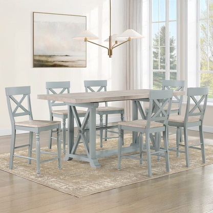 Steve Silver - Darcy 7-Piece Counter Dining Set Green - DAR500E-C7PC view 1