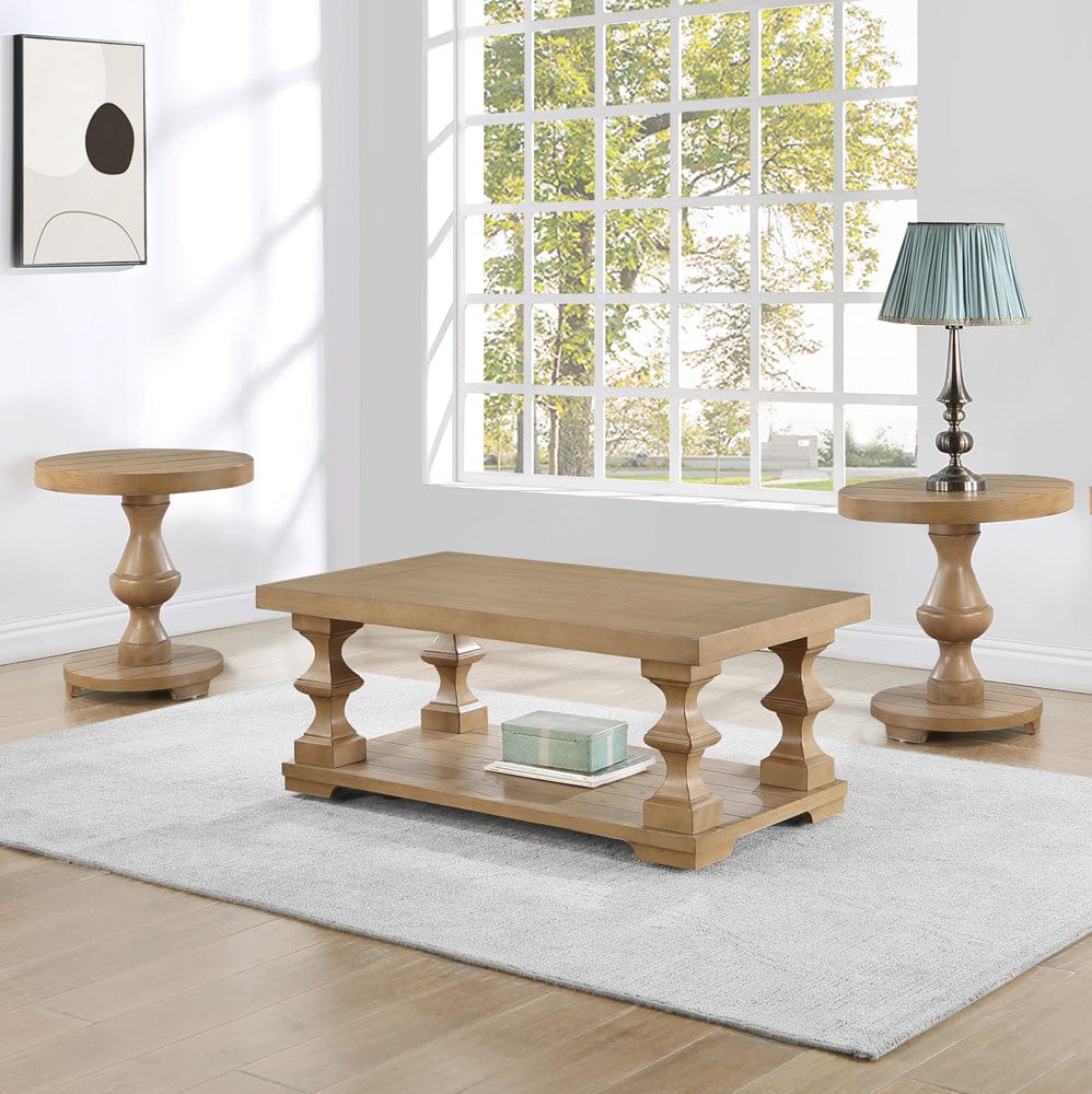 Steve Silver - Dory 3-Piece Round End Table Set, Sand - DY200T-2ER-3PC view 1