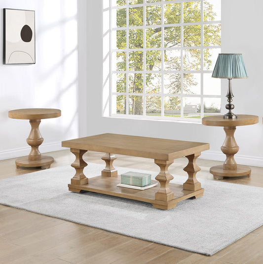 Steve Silver - Dory 3-Piece Round End Table Set, Sand - DY200T-2ER-3PC view 1