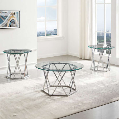 Steve Silver - Escondido 3-Piece Glass Top Table Set - ED200-2E-3PC veiw 6