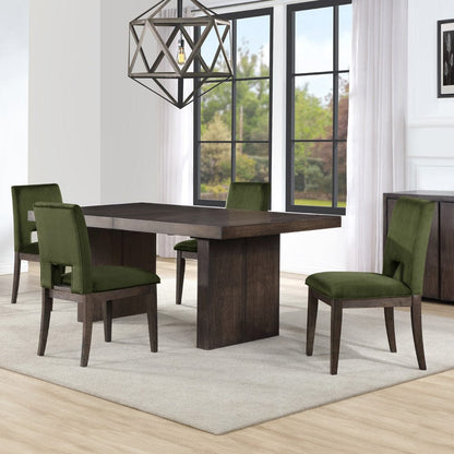 Steve Silver - Evan 5-Piece 78-96-inch Table Set with Green Velvet Chairs - EVA500NE-D5PC view 1