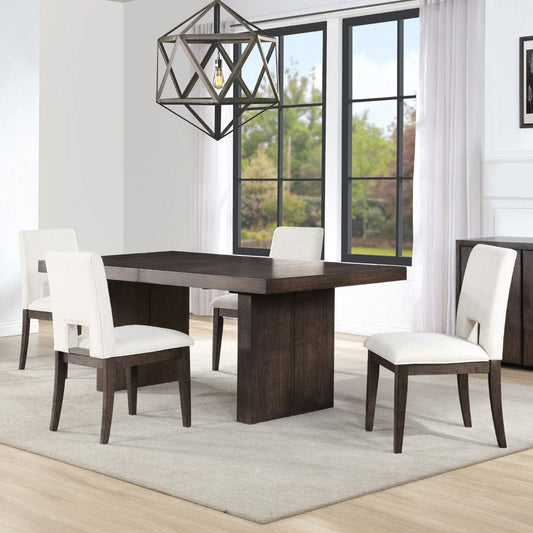 Steve Silver - Evan 5-Piece 78-96 Inch w/18-inch leaf Table, 5 White Chairs - EVA500NW-D5PC view 1