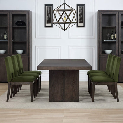 Steve Silver - Evan 78-+96-inch Dining Table w/18-inch leaf, 4 Emerald Side Chairs - EVA500NE-D7PC view 9