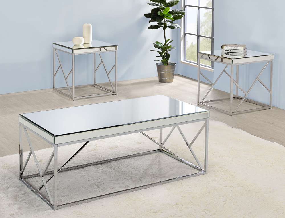 Steve Silver - Evelyn Mirror Top End Table - EV300E veiw 4