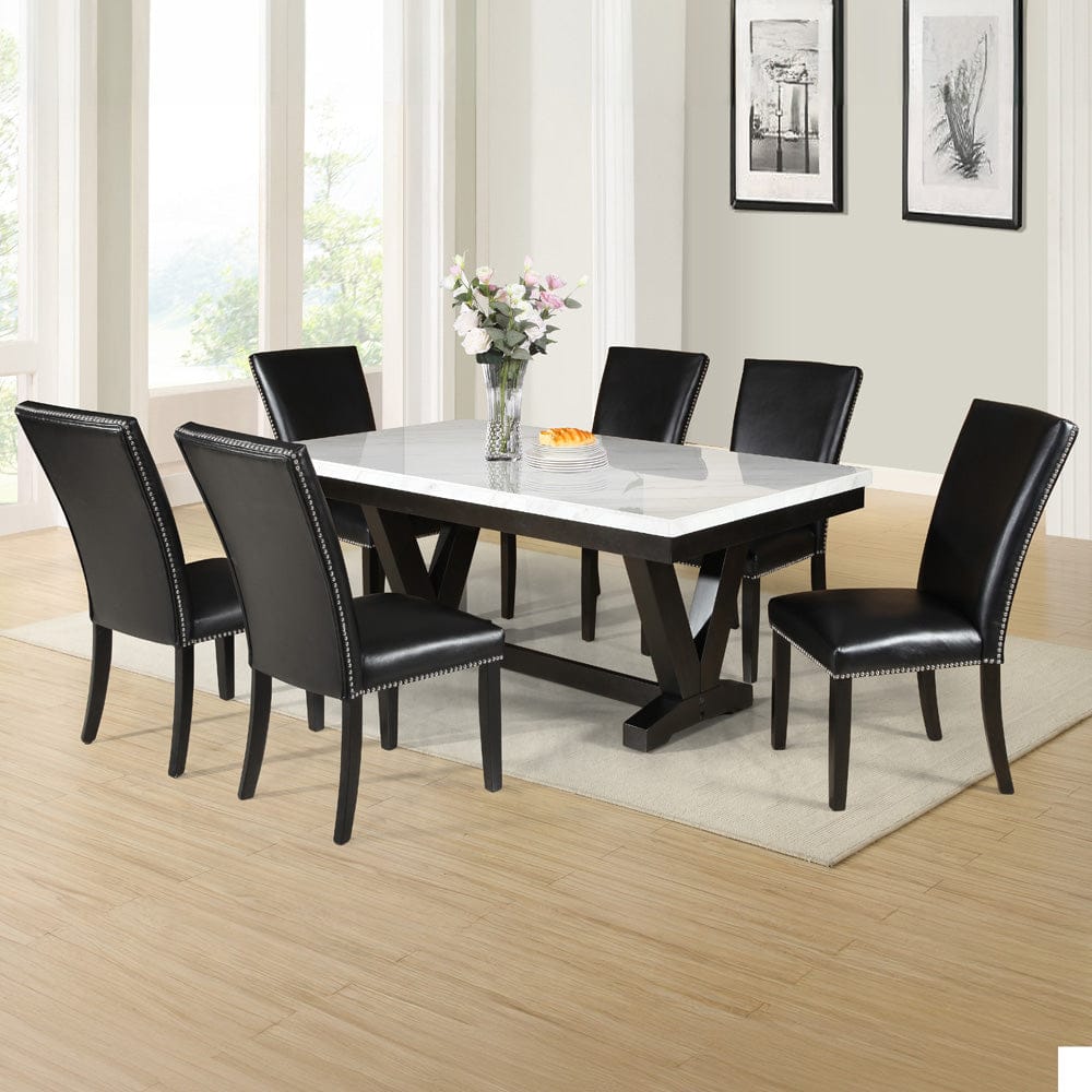 Steve Silver - Finley White Marble Top Dining - FL500WT view 5