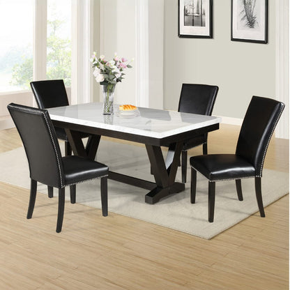 Steve Silver - Finley White Table Black Chair 5pc - FL5005PC view 1