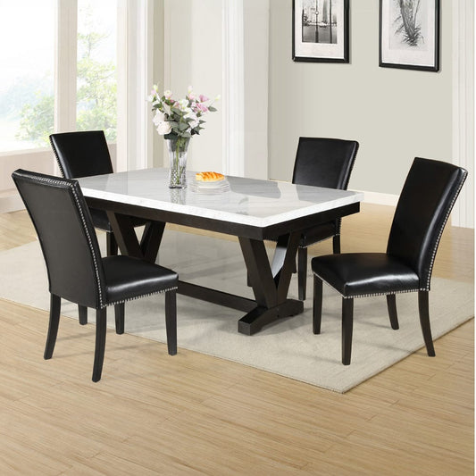 Steve Silver - Finley White Table Black Chair 5pc - FL5005PC view 1