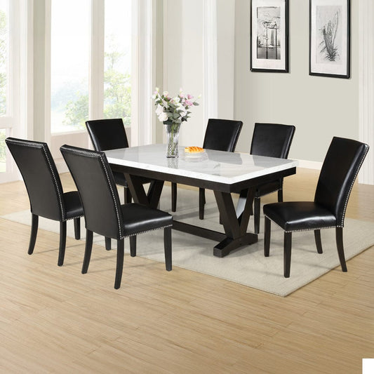 Steve Silver - Finley White Table Black Chair 7pc - FL5007PC view 1