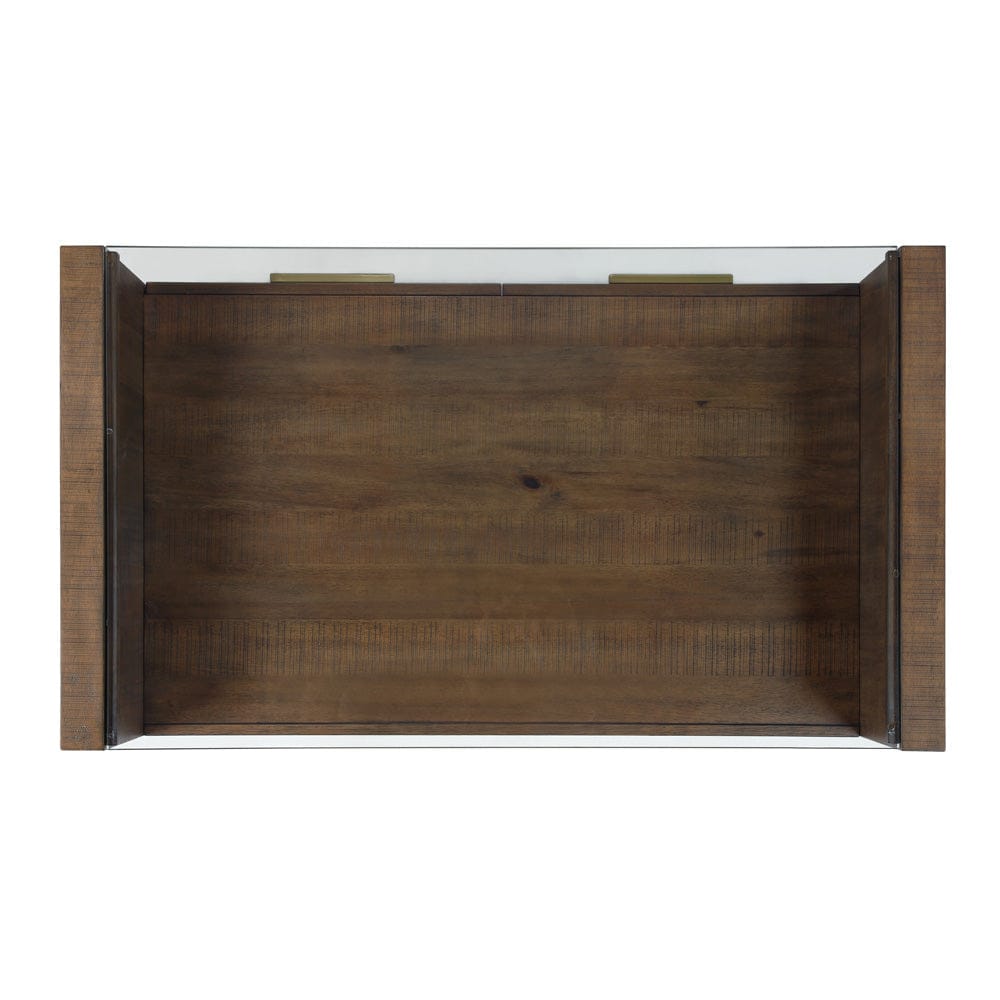 Steve Silver - Garland Castered Glass Top Coffee Table, Toffee Finish - GA100C view 3