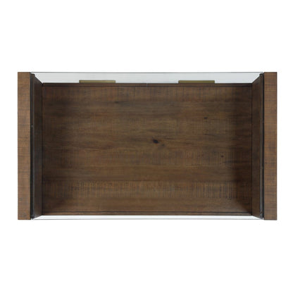 Steve Silver - Garland Castered Glass Top Coffee Table, Toffee Finish - GA100C view 3