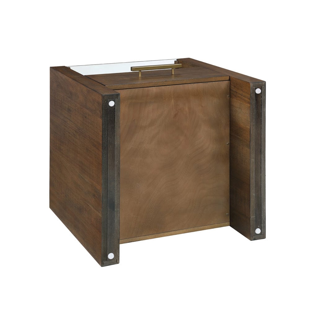 Steve Silver - Garland Glass Top End Table, Toffee Finish - GA100E view 4