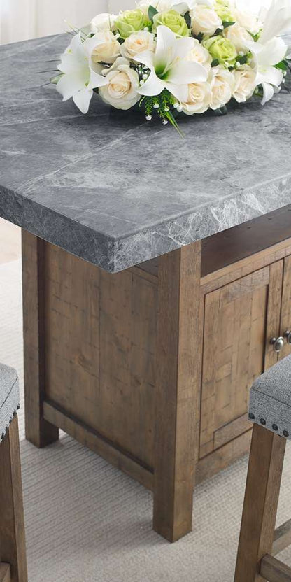 Steve Silver - Grayson 5PC Gray Marble Counter Dining Set - GS600C5PC veiw 5