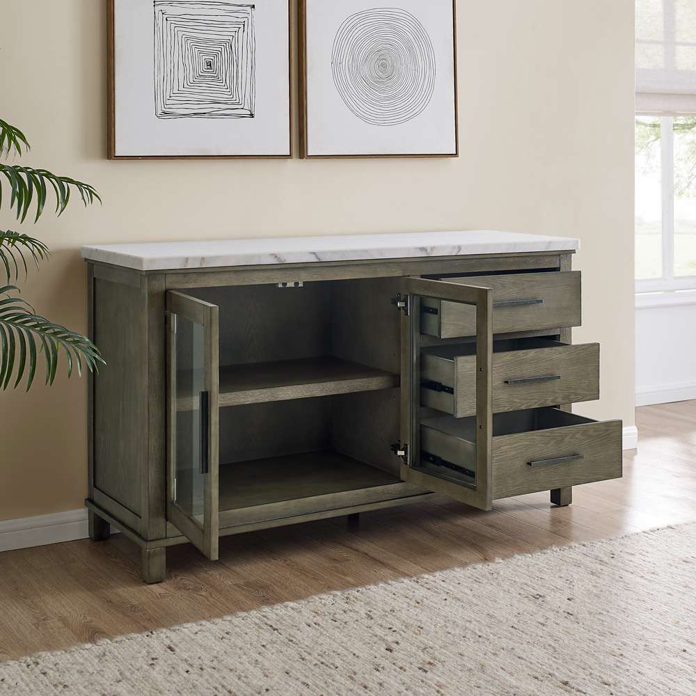 Steve Silver - Grayson White Marble Top Server - GS640SVW veiw 4