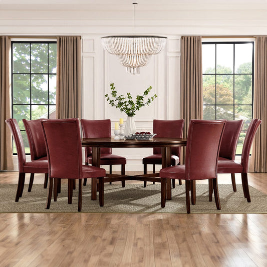 Steve Silver - Hartford 72in Dining Set 9 -Piece with Red Chairs - HF7272RD9PC view 1