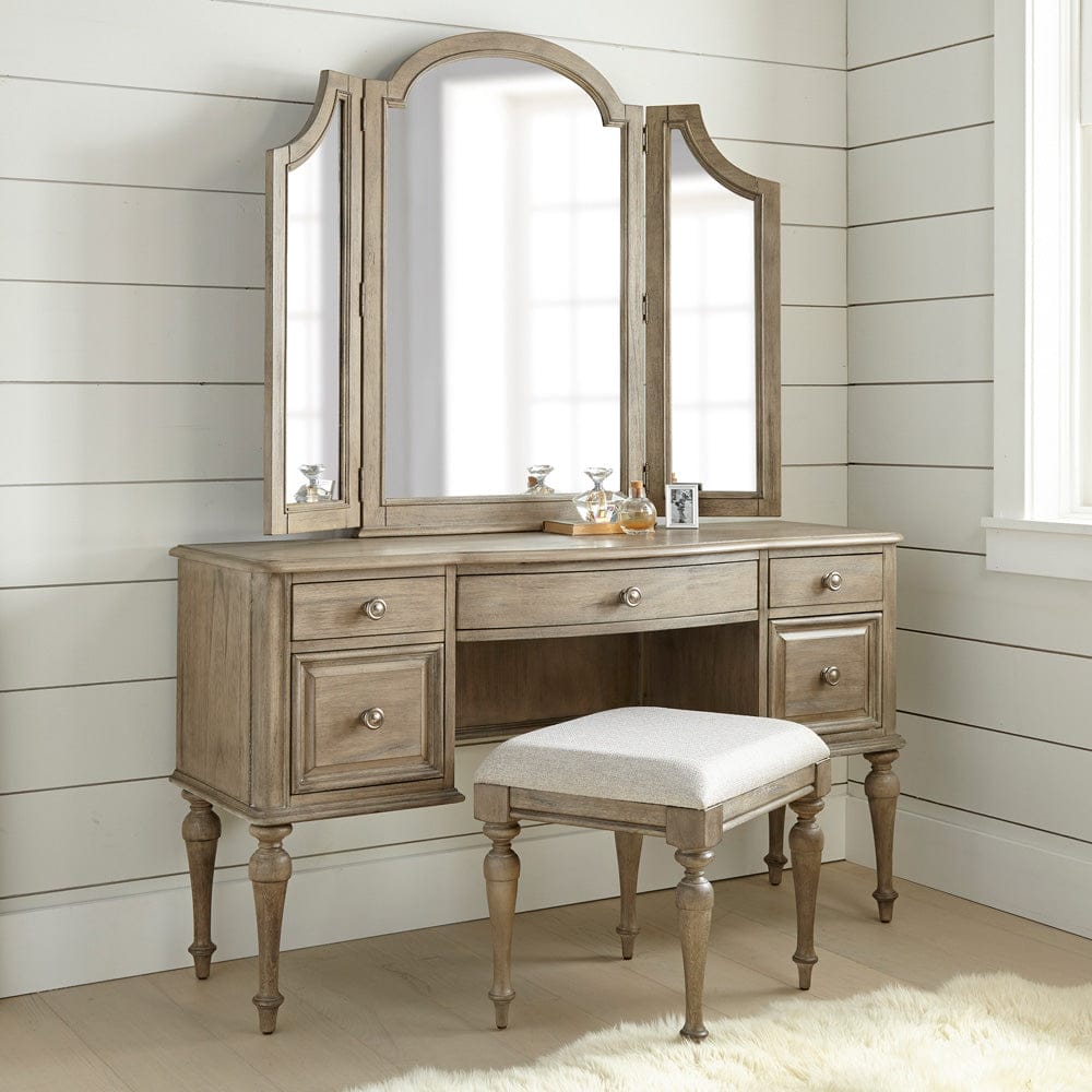 Steve Silver - Highland Park Vanity Mirror Bench Set Driftwood - HP900VBDDM view 1