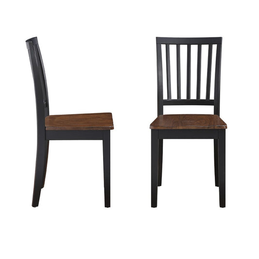 Steve Silver - Joplin Solid Wood Two-Tone Farmhouse Chair, Walnut and Ebony finish (Set of 2) - JOP500NS view 1