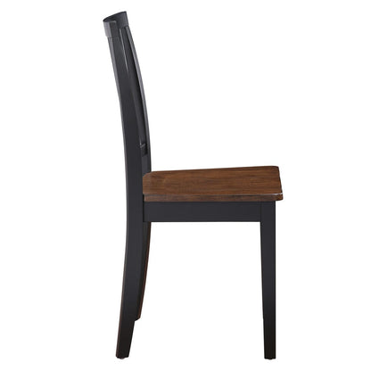 Steve Silver - Joplin Solid Wood Two-Tone Farmhouse Chair, Walnut and Ebony finish (Set of 2) - JOP500NS view 3
