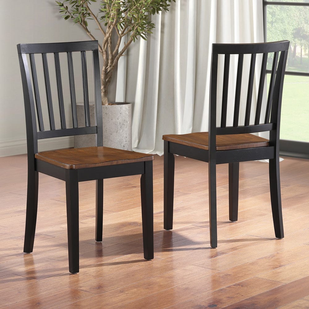 Steve Silver - Joplin Solid Wood Two-Tone Farmhouse Chair, Walnut and Ebony finish (Set of 2) - JOP500NS view 6