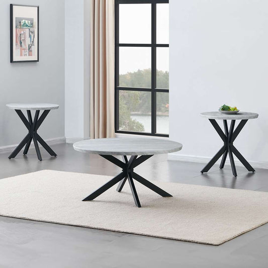 Steve Silver - Keyla 3-Piece Faux-Marble Table Set - KY200-2E-3PC veiw 1