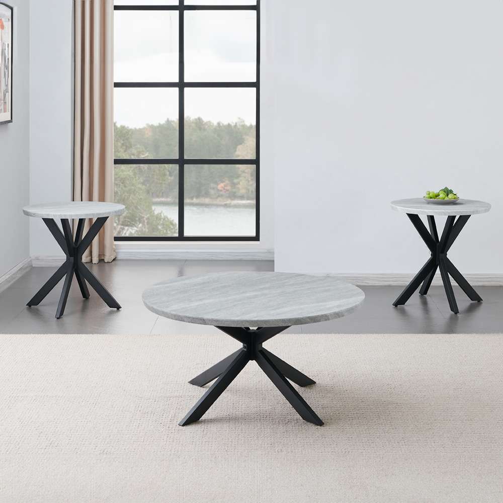 Steve Silver - Keyla 3-Piece Faux-Marble Table Set - KY200-2E-3PC veiw 5