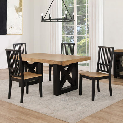 Steve Silver - Magnolia 5-Piece Set, 72-108" Dining Table w/2-18 Leaves, 4 Side Chairs, Black Base - MM500K-D5PC view 1