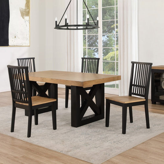 Steve Silver - Magnolia 5-Piece Set, 72-108" Dining Table w/2-18 Leaves, 4 Side Chairs, Black Base - MM500K-D5PC view 1
