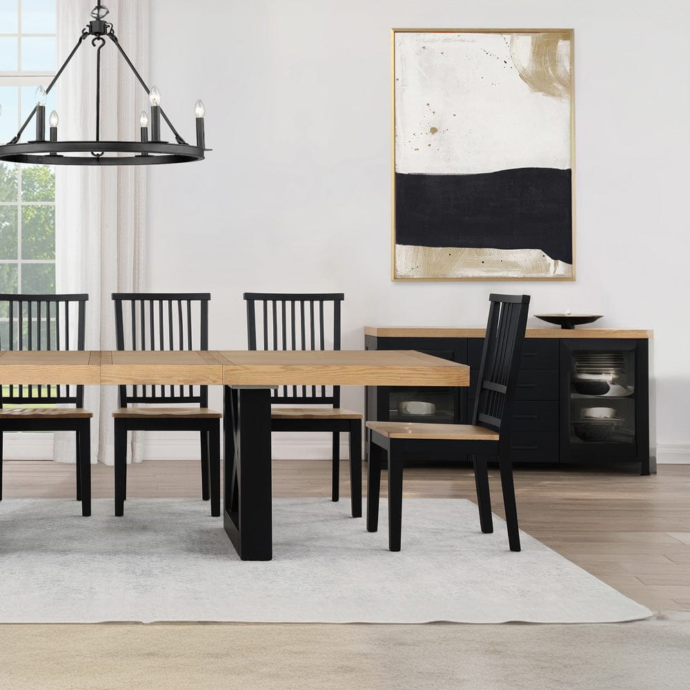 Steve Silver - Magnolia 5-Piece Set, 72-108" Dining Table w/2-18 Leaves, 4 Side Chairs, Black Base - MM500K-D5PC view 8