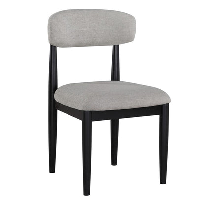Steve Silver - Magnolia 52-inch Round Dining Table & 6 Upholstered Side Chairs, Black Finish - MM520K-D7PC view 3