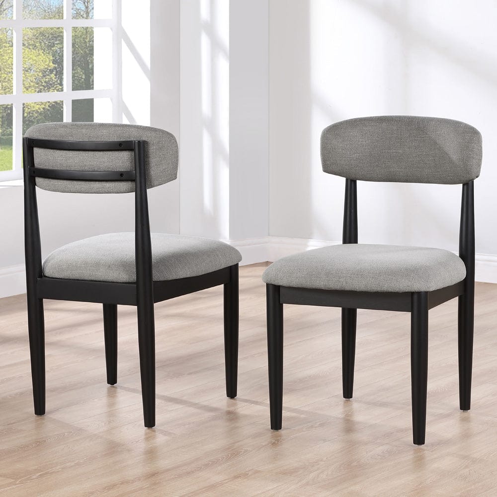 Steve Silver - Magnolia 52-inch Round Dining Table & 6 Upholstered Side Chairs, Black Finish - MM520K-D7PC view 9