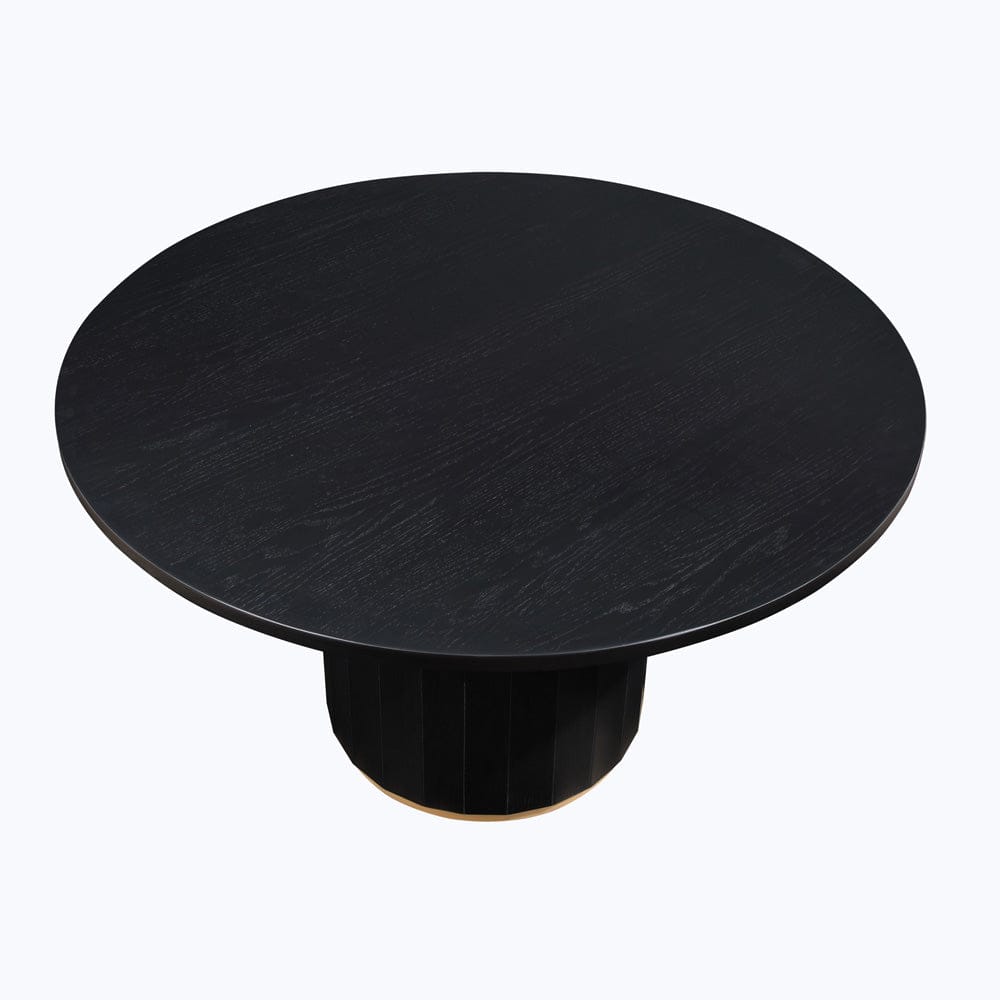 Steve Silver - Magnolia 52-Inch Round Table, Black with Gold Accent - MM520KTTTB view 3