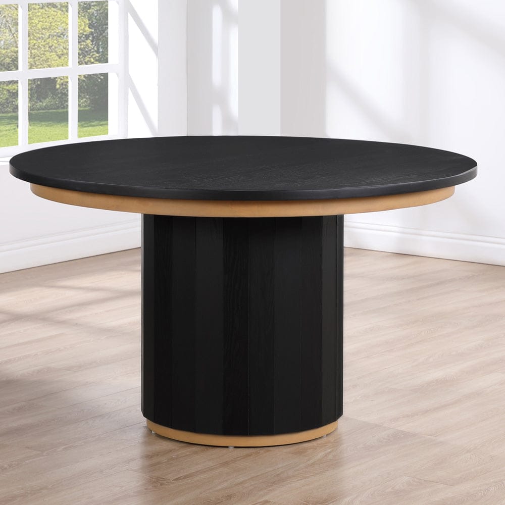 Steve Silver - Magnolia 52-Inch Round Table, Black with Gold Accent - MM520KTTTB view 5