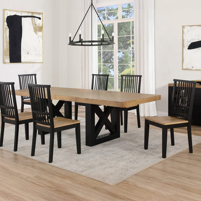 Steve Silver - Magnolia 7-Piece Set, 72-108" Dining Table w/2-18 Leaves, 6 Side Chairs, Black Base - MM500K-D7PC view 1