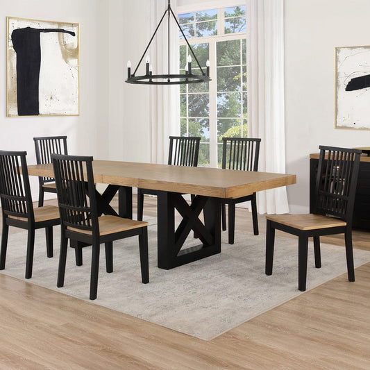 Steve Silver - Magnolia 7-Piece Set, 72-108" Dining Table w/2-18 Leaves, 6 Side Chairs, Black Base - MM500K-D7PC view 1
